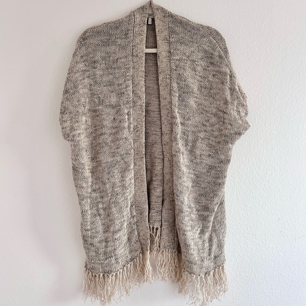 Joie Sona Fringe Vest Linen Blend Size M